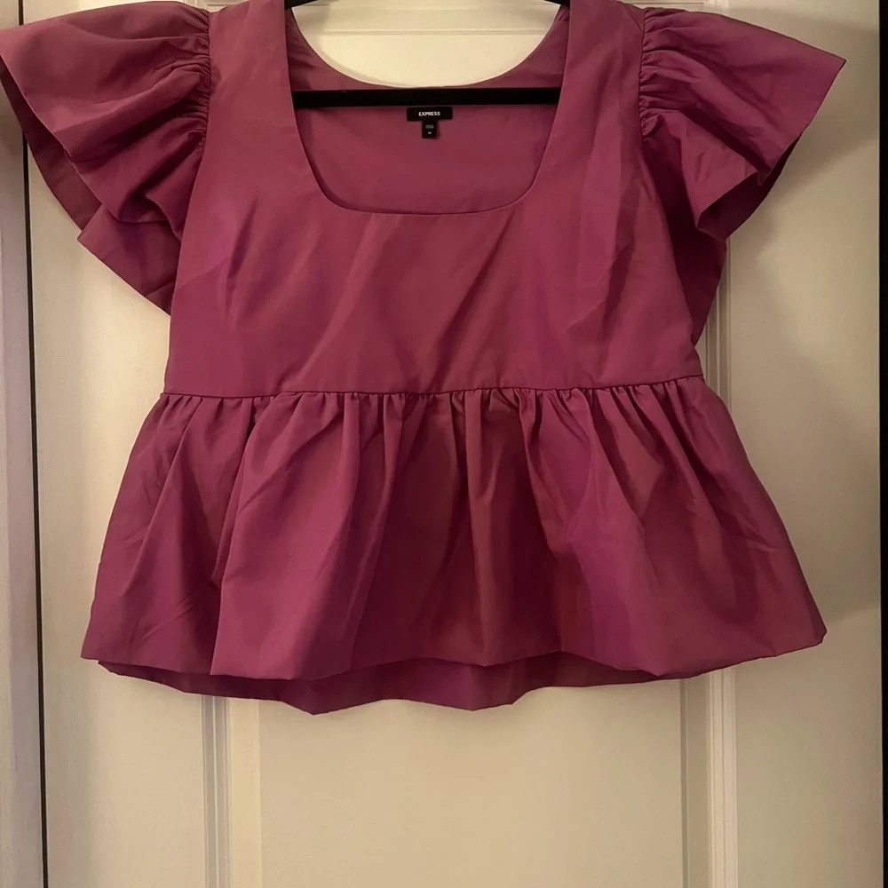 Express Violet Ruffled Top - Picture 2 of 3